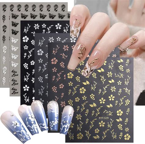 Amazon Sheets Cute Nail Art Stickers D Cartoon Nail Decals Self