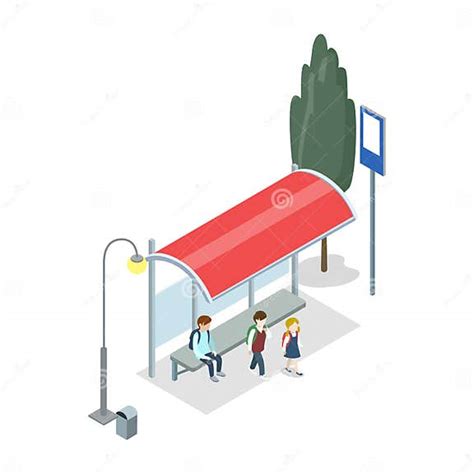 City Transport Stop Isometric 3d Icon Stock Vector Illustration Of Road Template 107724572