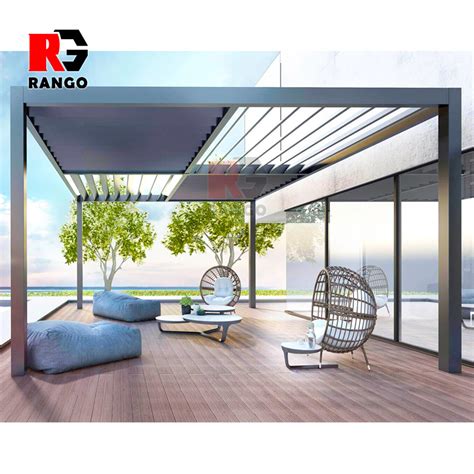 Luxurious Heavy Duty Motorized Aluminum Pergola Waterproof Louver Roof