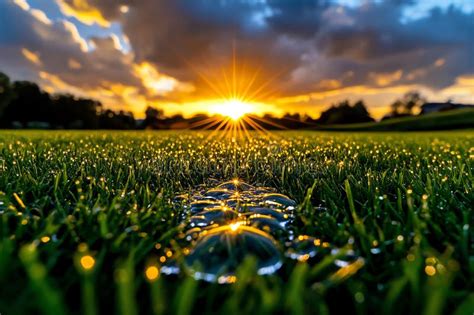 Sunset Sky at Golden Hour is Captured in a Realistic Photo of a Wide ...