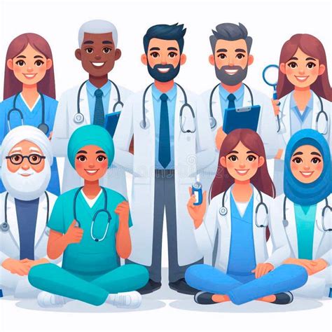 Multicultural Healthcare Team Diverse Medical Team Generative Cartoon