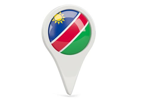 Round Pin Icon Illustration Of Flag Of Namibia