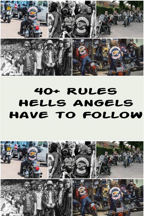 Black And White Photos Of Motorcycles With The Words Rules Hell S