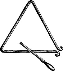 An old-fashioned triangle, with wand (beater)