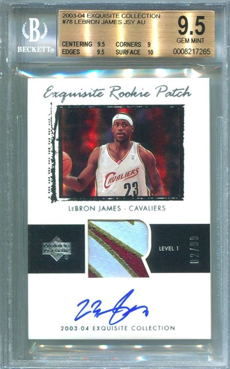 2003-04 Exquisite LeBron James Rookie Card Sale $95,000, Details, Info