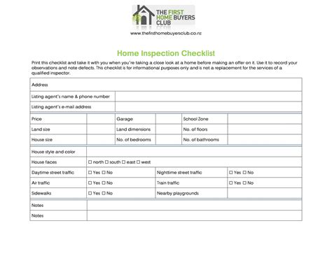 Free Printable Home Inspection Checklist Templates [Word, Excel]