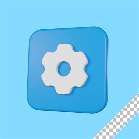 D Render Icono De Configuraci N Azul Con Fondo Transparente Archivo