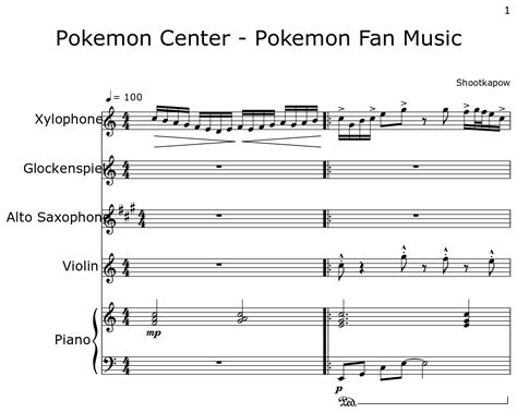 Pokemon Center Pokemon Fan Music Sheet Music For Xylophone