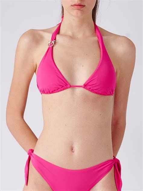 Pinko Abbondanza Bikini Top With Love Bird Logo For Women Fuchsia Buy