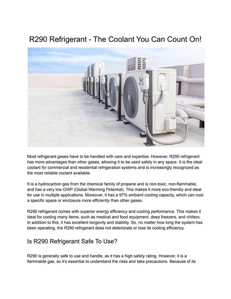 R290 Refrigerant The Coolant You Can Count On By United Refrigerants