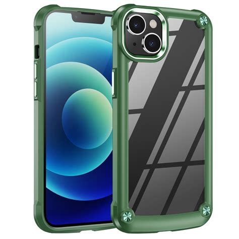 Köp iPhone 15 Skal Shockproof Hybrid Armor Grön Teknikhallen se