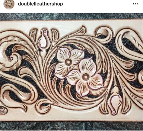 Tooled Flowers Sheridan Leather Handmade Leather Tooling Leather