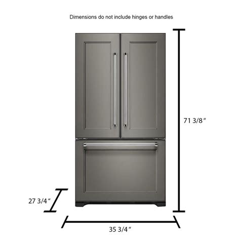 Kitchenaid 22 Cu Ft 36 Wide Counter Depth French Door Refrigerator Panels Sold Separately Nfm