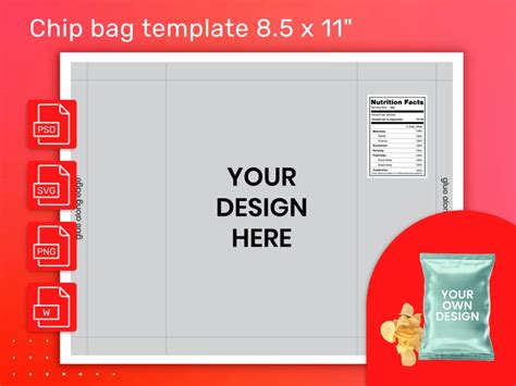 Chip Bag Template Potato Chip Bag Blank Template For Kids Etsy Chip