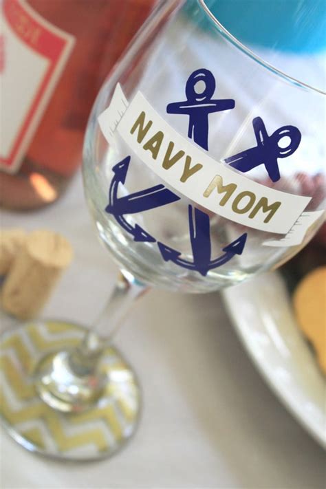 Us Navy Navy Mom Navy Mom Wine Glass Deployment Survival