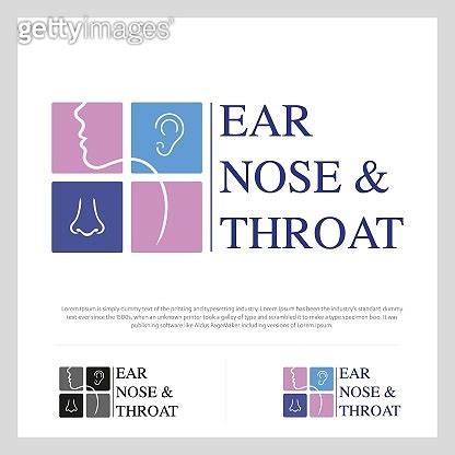 Ent Logo Head For Ear Nose Throat Doctor Logo Line Vector Icon