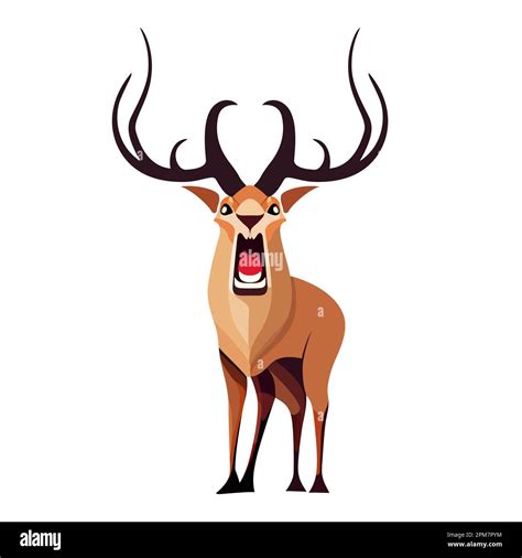 Deer Logo Design Cute Angry Bear Isolated Image Of A Deer With