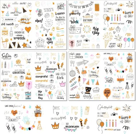 Anseom Feuilles Joyeux Anniversaire Stickers Pi Ces Stickers