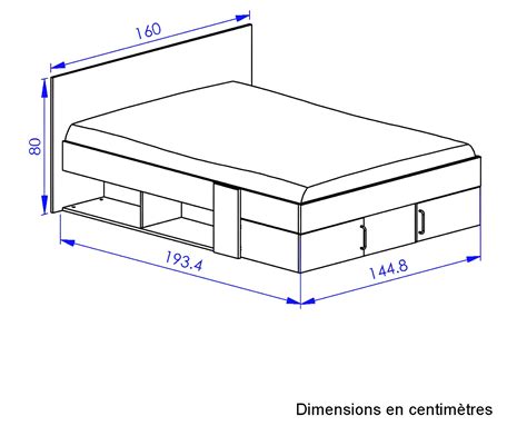 Cadre Tête de lit 140 190 rangement Chêne blond Blanc MAILLE