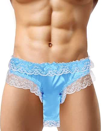 Topkeal Sexy Heren Kanten Briefs Open Anaal Lage G String Ondergoed String Slipje Lingerie