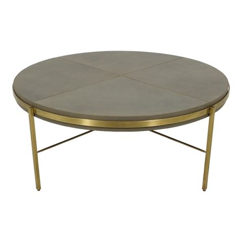 Round Modern Design Leather Top Coffee Table Chairish