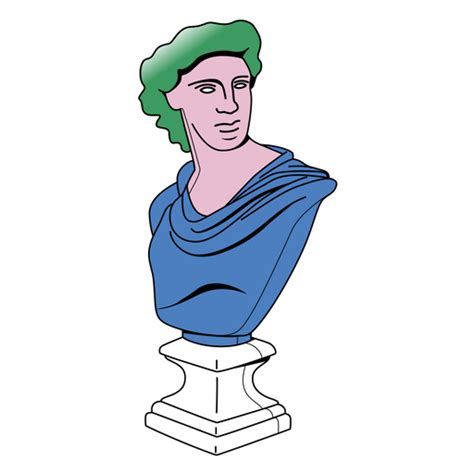 Flat Colored Stroke Bust Sculpture Png And Svg Design For T Shirts