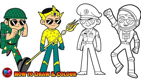 How to Draw and Colour Little Singham | Little Singham Coloring Pages