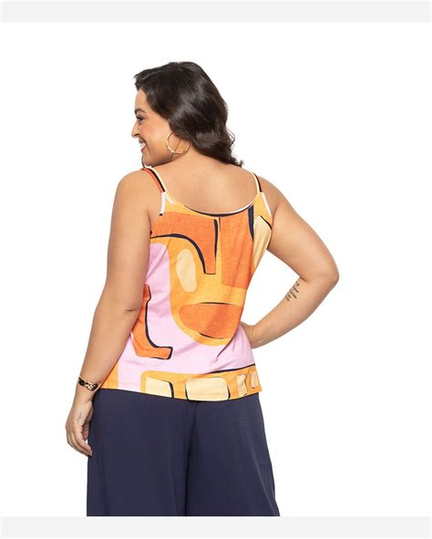 Riachuelo Blusa De Al A Feminina Plus Size Secret Glam Laranja