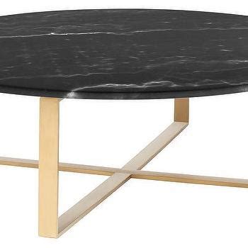 Smart Round Black Marble Brass Coffee Table