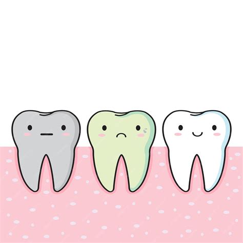 Premium Vector Cartoon Flat Illustration Of Smiling White Tooth And Crying Teeth With Caries