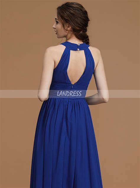 Royal Blue Long Bridesmaid Dresses Spring Chiffon Bridesmaid Dress