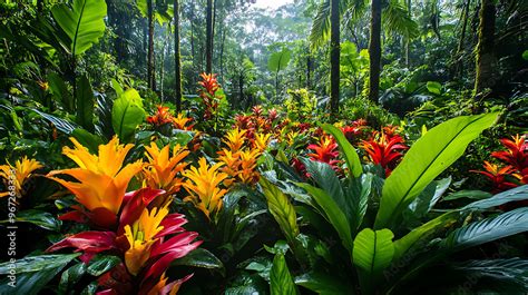 A Secluded Area Of The Amazon Rainforest Showcasing A Variety Of Rare