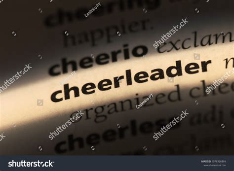 cheerleader word dictionary cheerleader concept stock photo