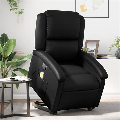 Fauteuil De Salon，fauteuil Inclinable De Massage Noir Similicuir