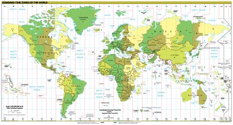 World Map With Countries: 5 Free Printable World Time Zone Maps