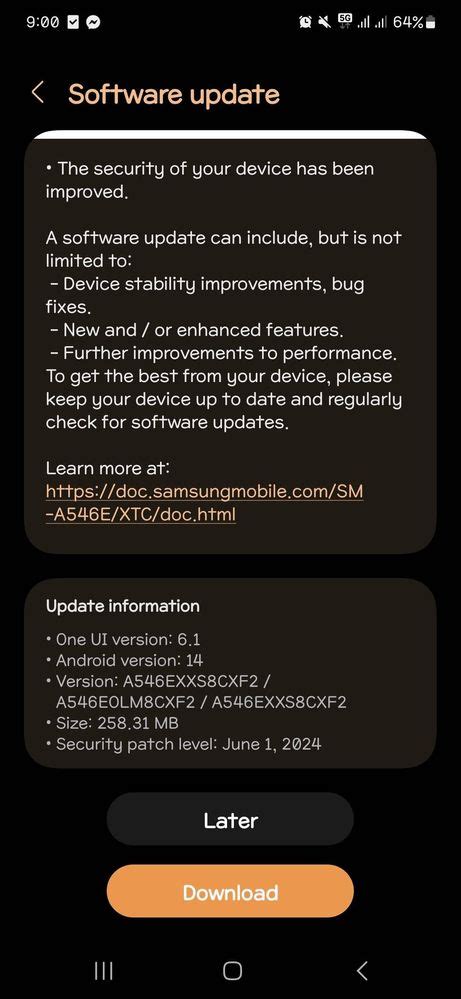 Galaxy A54 June Security Update Samsung Members