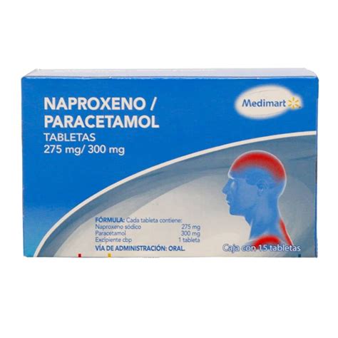 Naproxeno Paracetamol Medimart 275 Mg 300 Mg 15 Tabletas Walmart