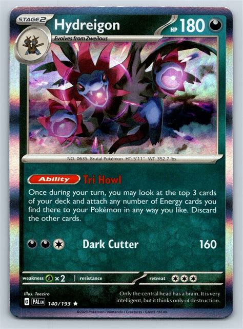 Hydreigon Holo Rare Paldea Evolved Pokemon Tcg Card Eb Ebay