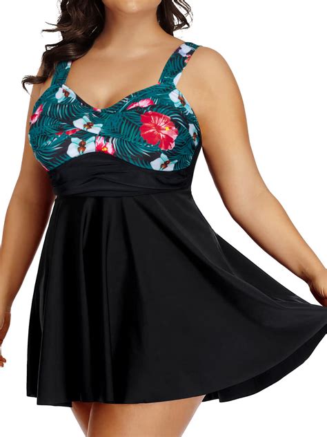 Rivelino Women Plus Size Two Piece Tankini Swimsuits Flowy Swimdress