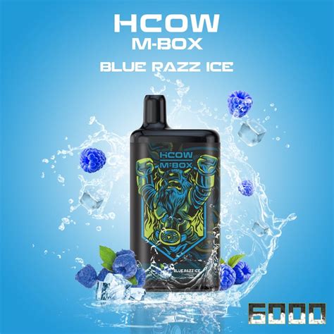 Hcow Steam Blue Razz Ice Mbox 6000 Puffs Rechargeable Disposable Vape Pod