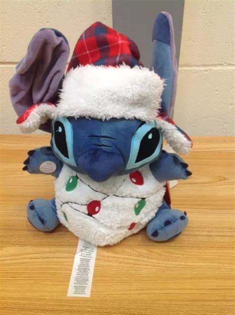 DISNEY STITCH LIGHT Up Christmas Medium Soft Toy Plush Lilo Festive