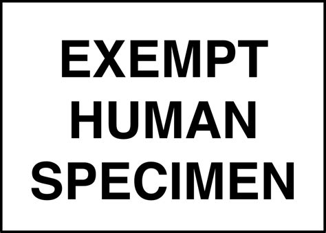 Exempt Human Specimen Label Intelsius Uk