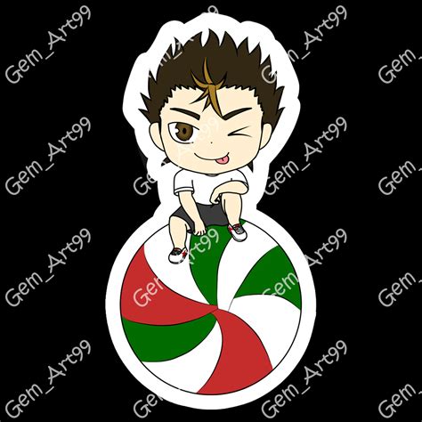 Nishinoya Haikyuu Chibi Sticker Etsy