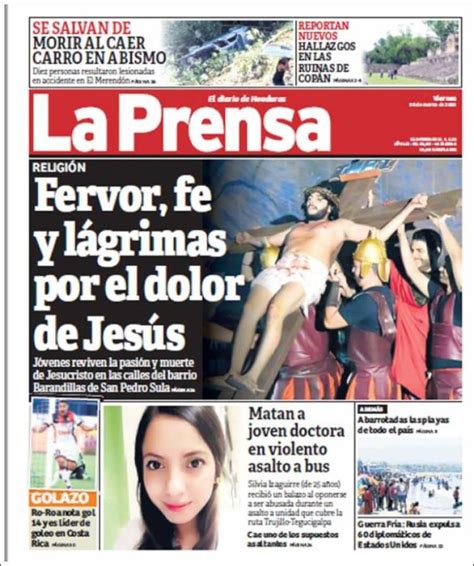 Periódico La Prensa Honduras Periódicos De Honduras Edición De