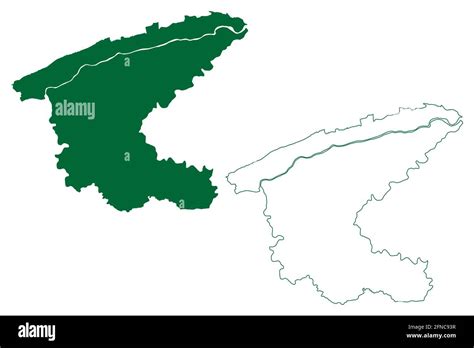 Sidhi district (Madhya Pradesh State, Rewa division, Republic of India) map vector illustration ...