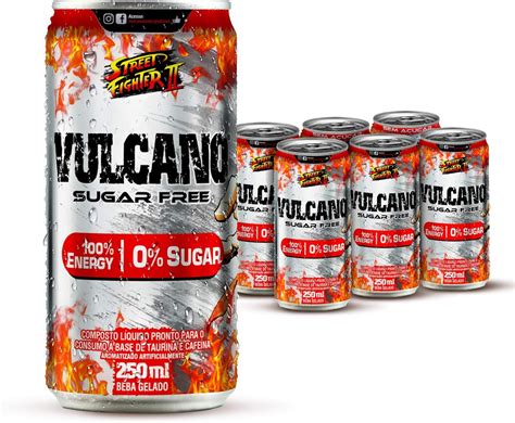 Energ Tico Vulcano Energy Drink Sugar Free Six Pack Latas De