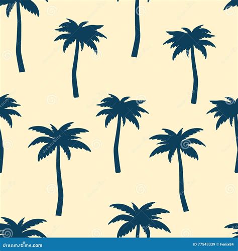 Palms Seamless Vector Pattern Stock Vector Illustration Of Plant