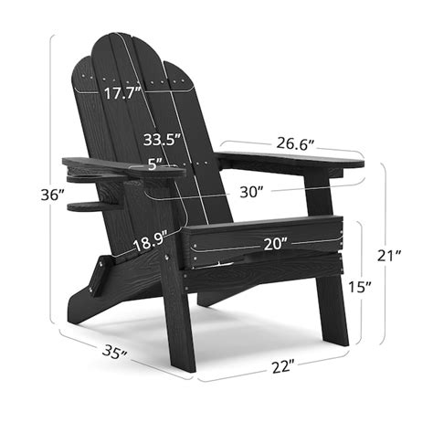 Lue Bona Folding Set Of 2 Black Plastic Frame Stationary Adirondack