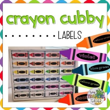 Crayon Cubby Labels by Tiny Tropical Teacher | TPT