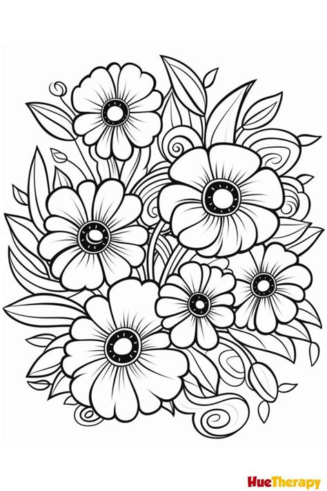 15 Beautiful Flower Coloring Pages for Adults and Kids | Flower ...